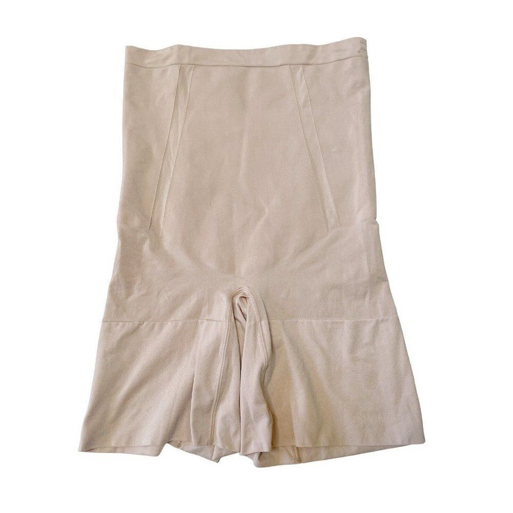 Spanx Women's Slim Cognito Mid Thigh Shaping Shorts Nude Bodysuit! Size XL